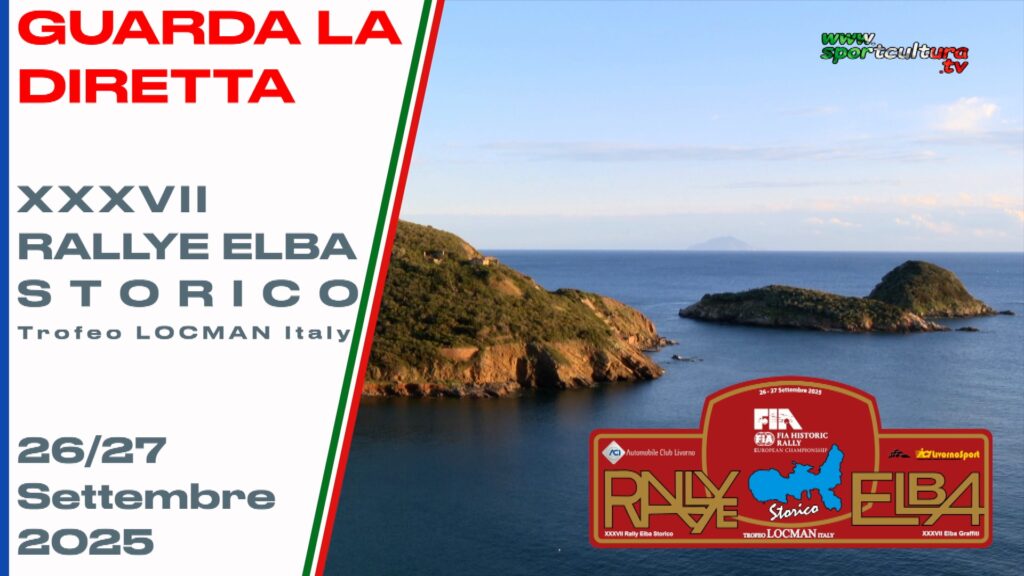 Il 26 e 27 settembre 2025 potrete guardare in diretta streaming due prove speciali del XXXVI IRallye Elba Storico 2025, gara valida per il Campionato Europeo Auto Storiche, Campionato italiano Auto Storiche e Trofeo A112.